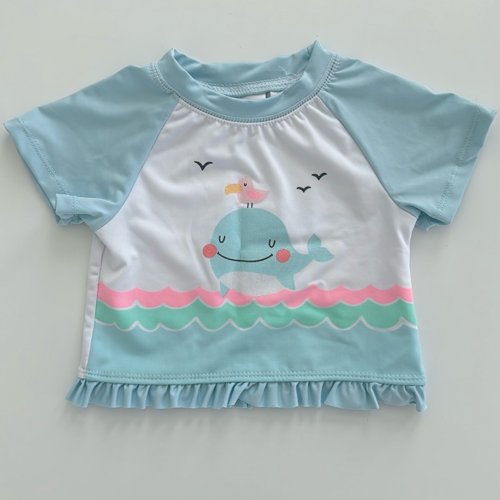 Wippette Blue Whale Rashguard Short Sleeve 24M